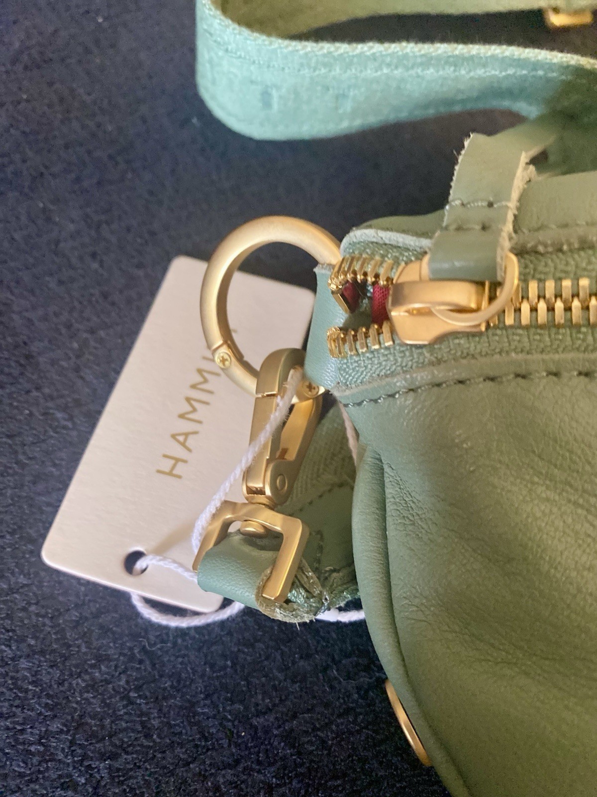 Hammitt-Charles Crossbody-Medium Waist Purse-Bag-Leather-Artichoke Green-NEW