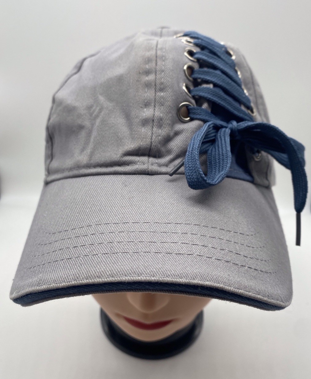 Back Gray/Royal Blue Lace And Trim On Bill. Blemish In Photo On Brim