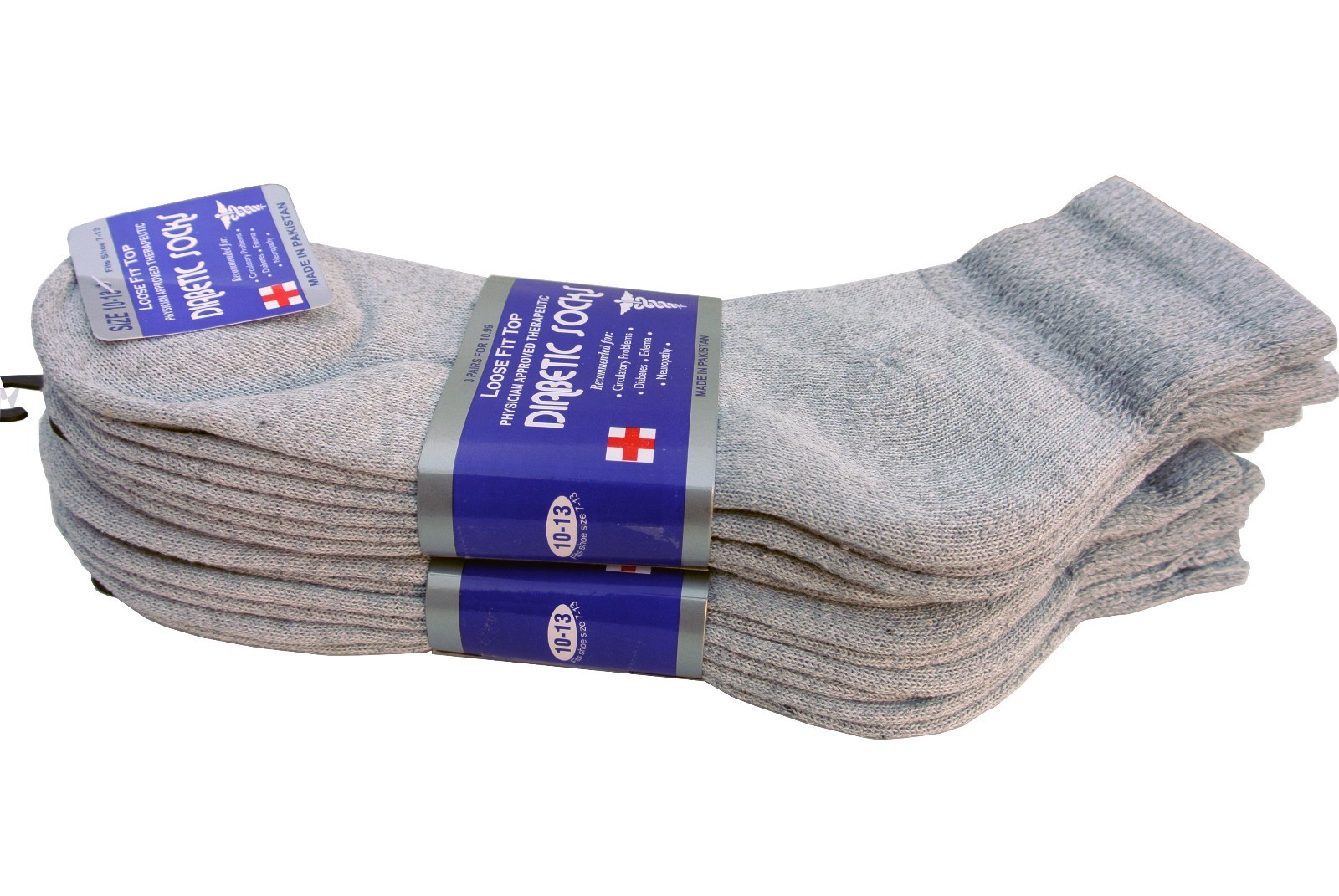 Diabetic GRAY ANKLE circulatory Socks Health Men’s & Women’s Cotton ALL SIZE