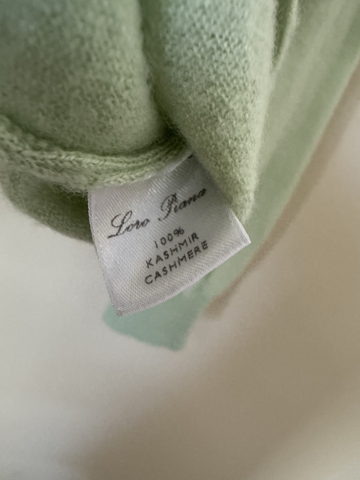 Loro Piana 100% Cashmere Polo Shirt Mint Green 50