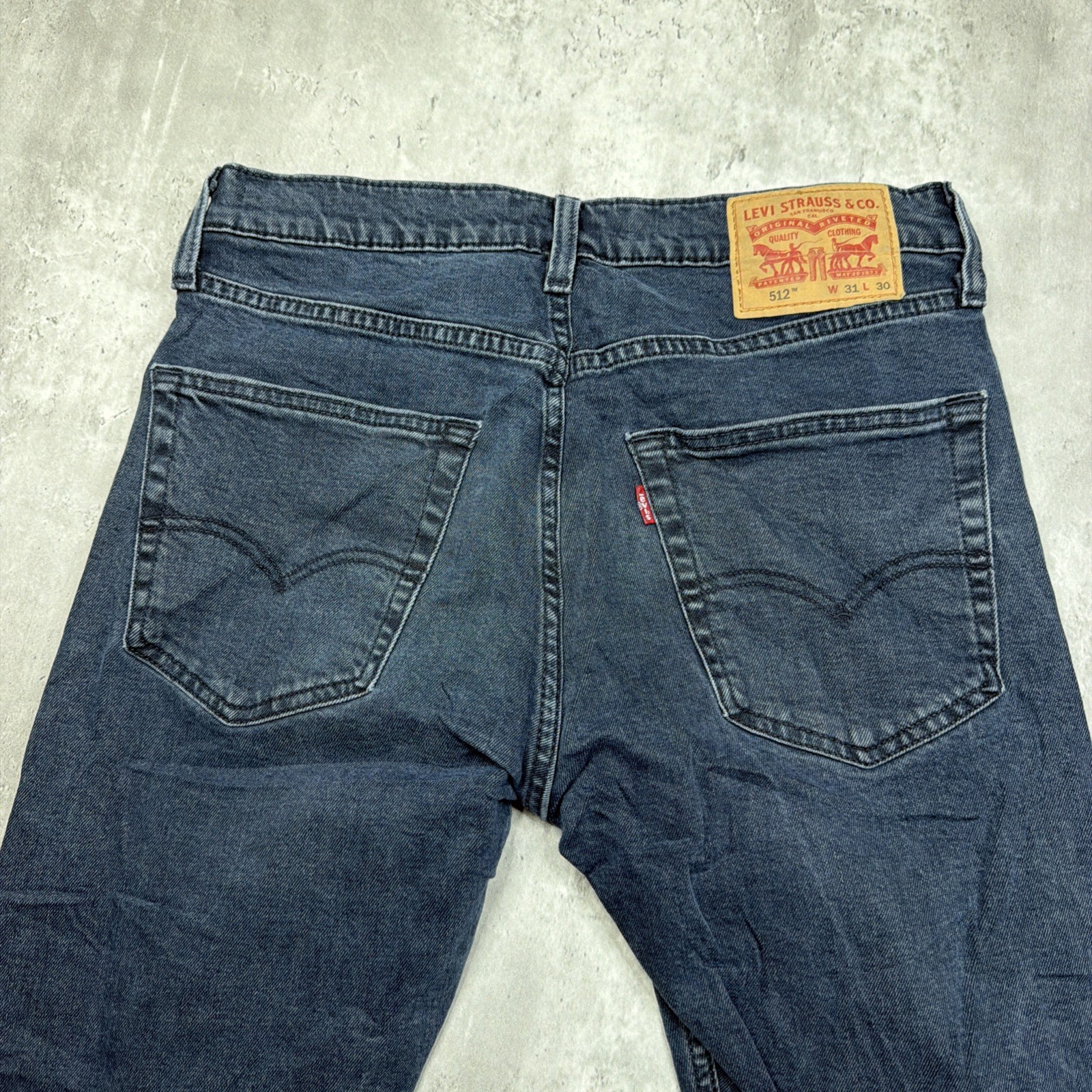Levis 512 Jeans Men 31×30 Slim Taper Dark Wash Denim Pants Indigo Stretch USA