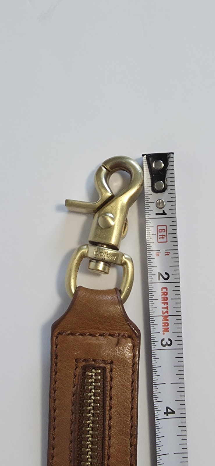 Botkier Tan Leather Zipper Accent Replacement Shoulder Strap Gold Tone Hardware