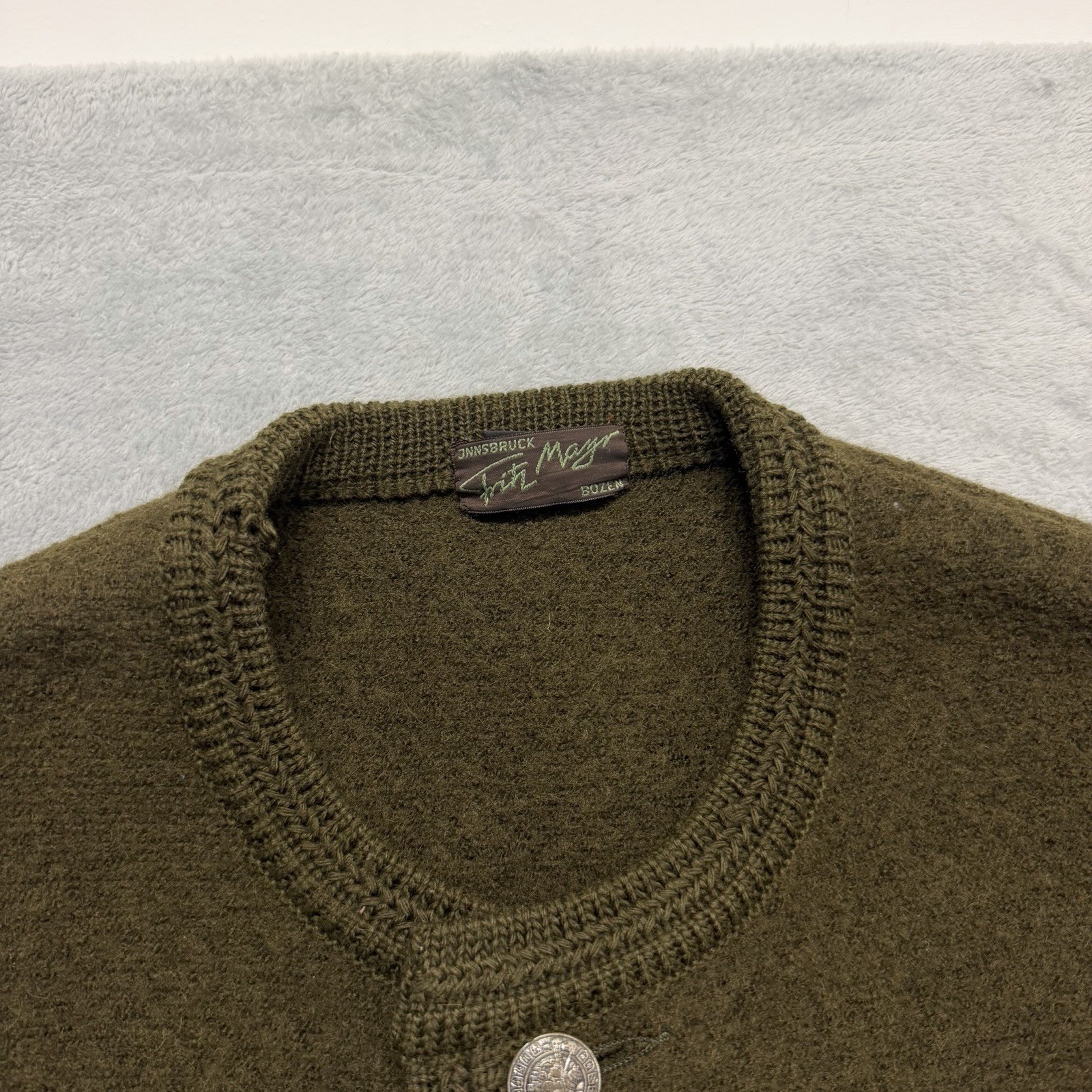 Bergland Sweater Thick 100% Wool Cardigan Sweater Made in Austria Vintage 60s 70