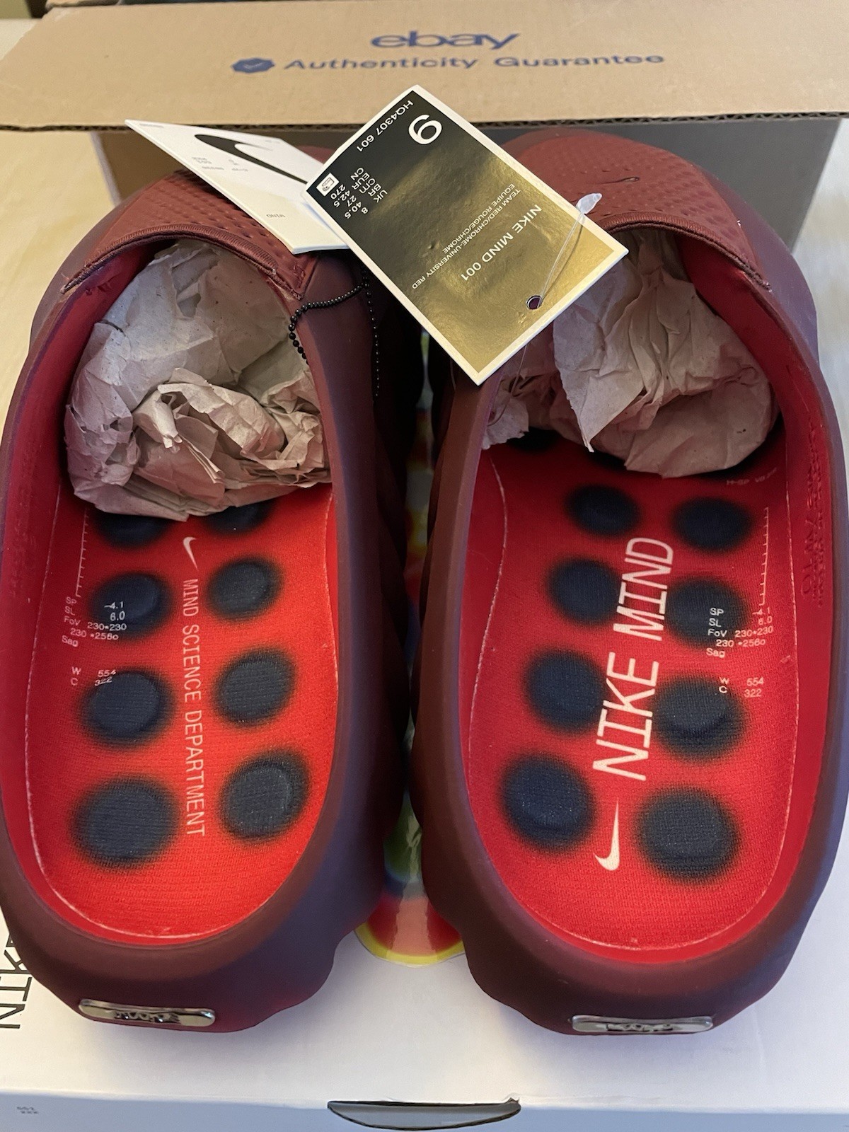 Nike Mind 001 Men’s Slides Team University Red US 9 HQ4307-601 DAMAGED Box