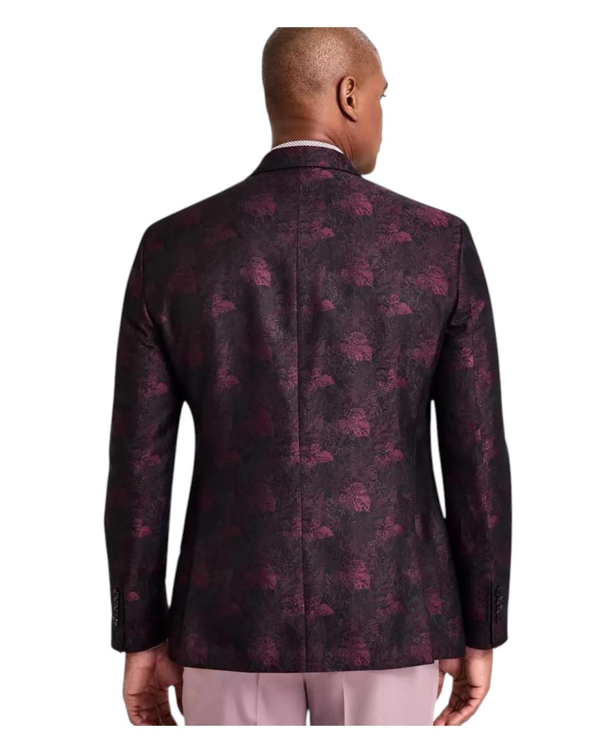 Tayion Mens Classic fit Double Breasted Suit Jacket Blazer 48 R Red Floral