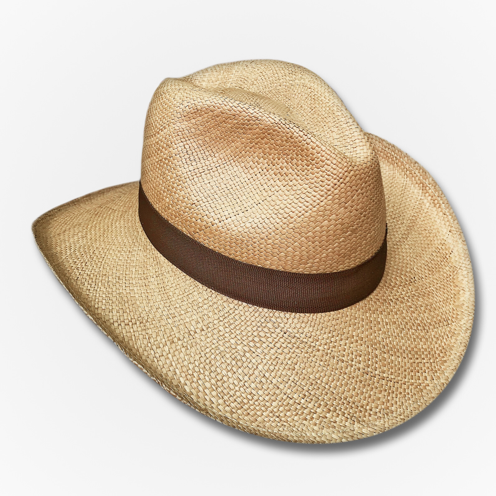 GENUINE PANAMA HAT COWBOY VAQUERO STYLE ECUADOR TOQUILLA STRAW LARGE BRIM