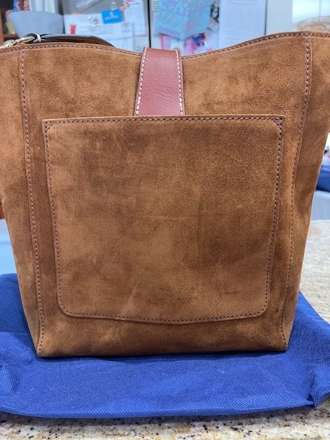 Dooney & Bourke Suede Brynn Shoulder Bag Amber w/Dust bag – Used only once!
