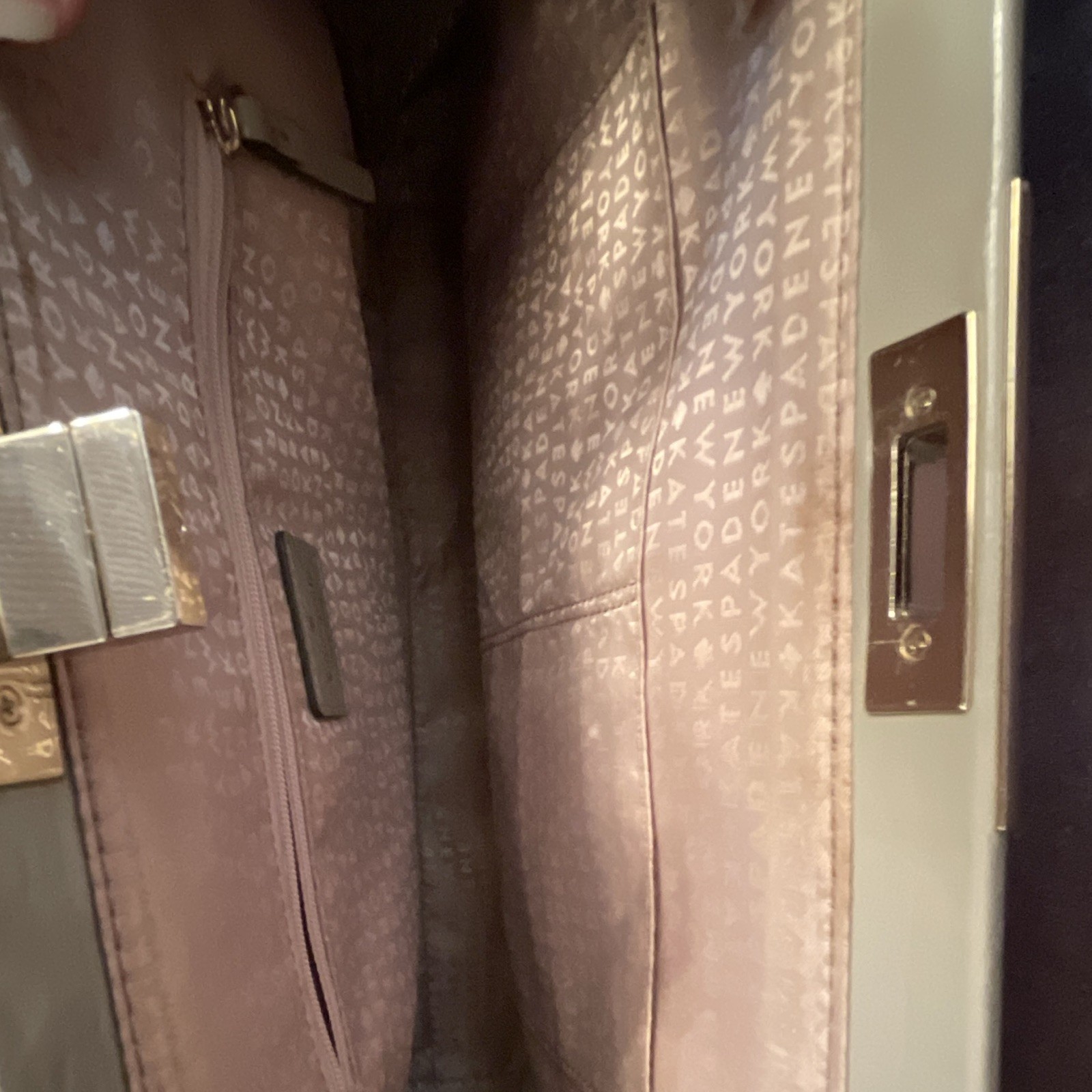 kate spade new york Gray Croc-Embossed Leather Bag