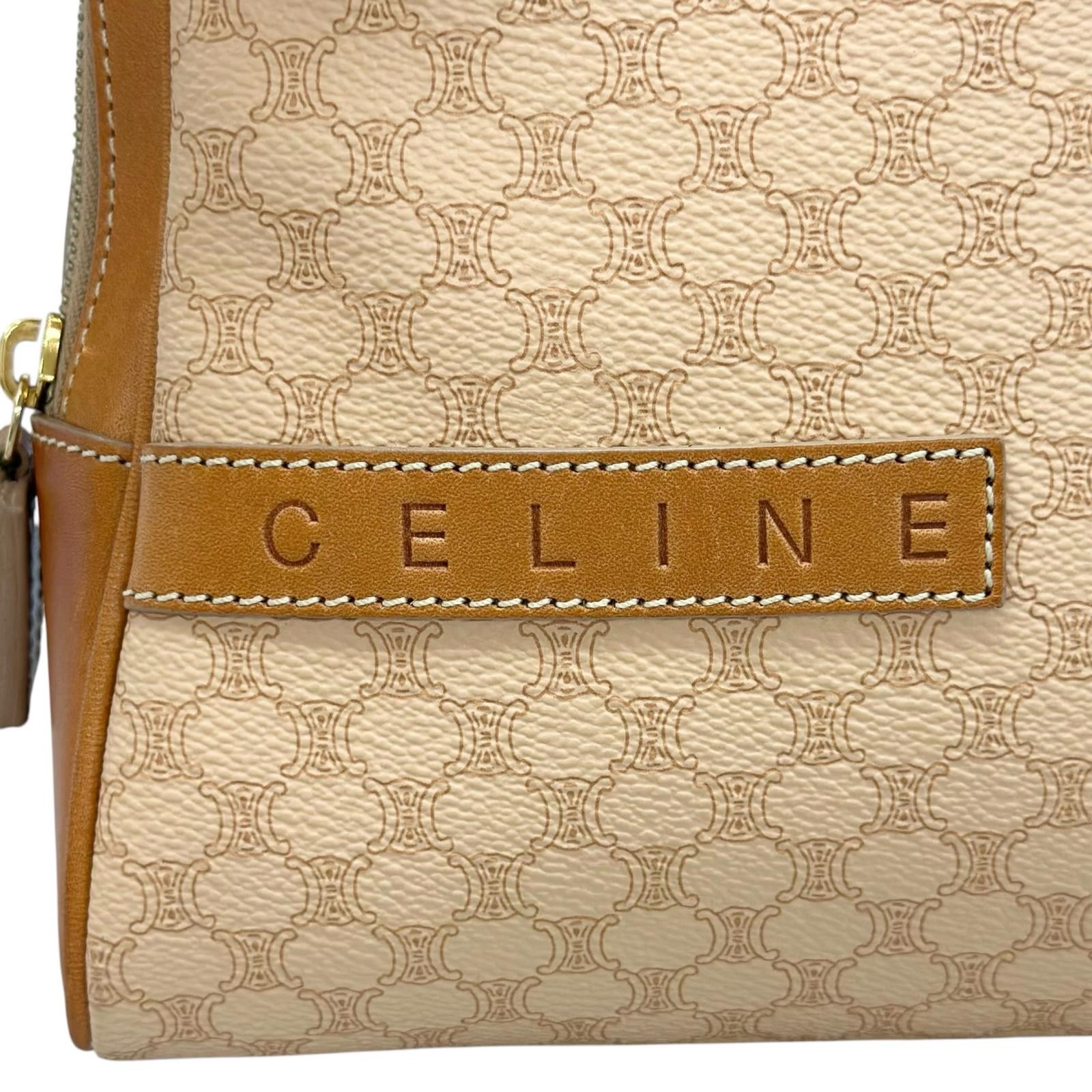 CELINE Macadam Backpack Â· Daypack PVC/leather beige brown vintage Women
