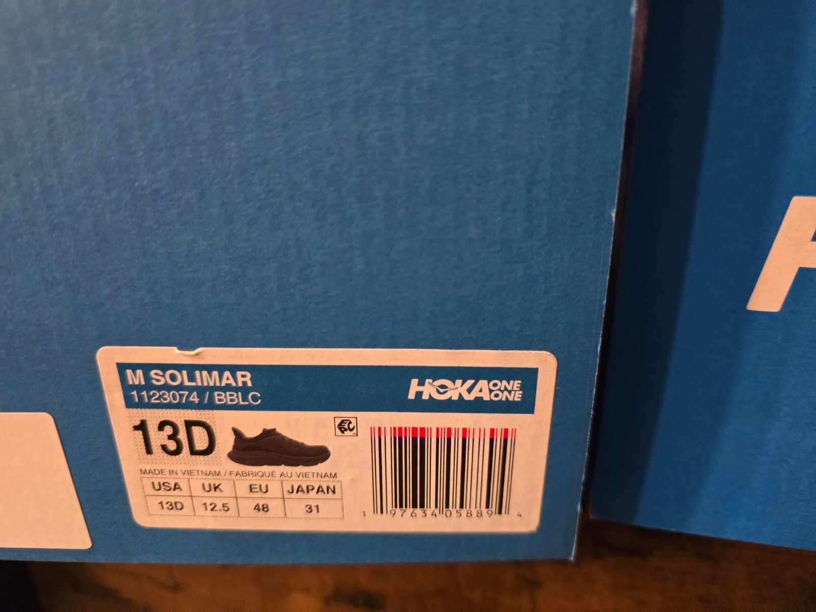 Hoka One One Solimar Triple Black Men’s Size 13 Running Shoes 1123074-BBLC NEW