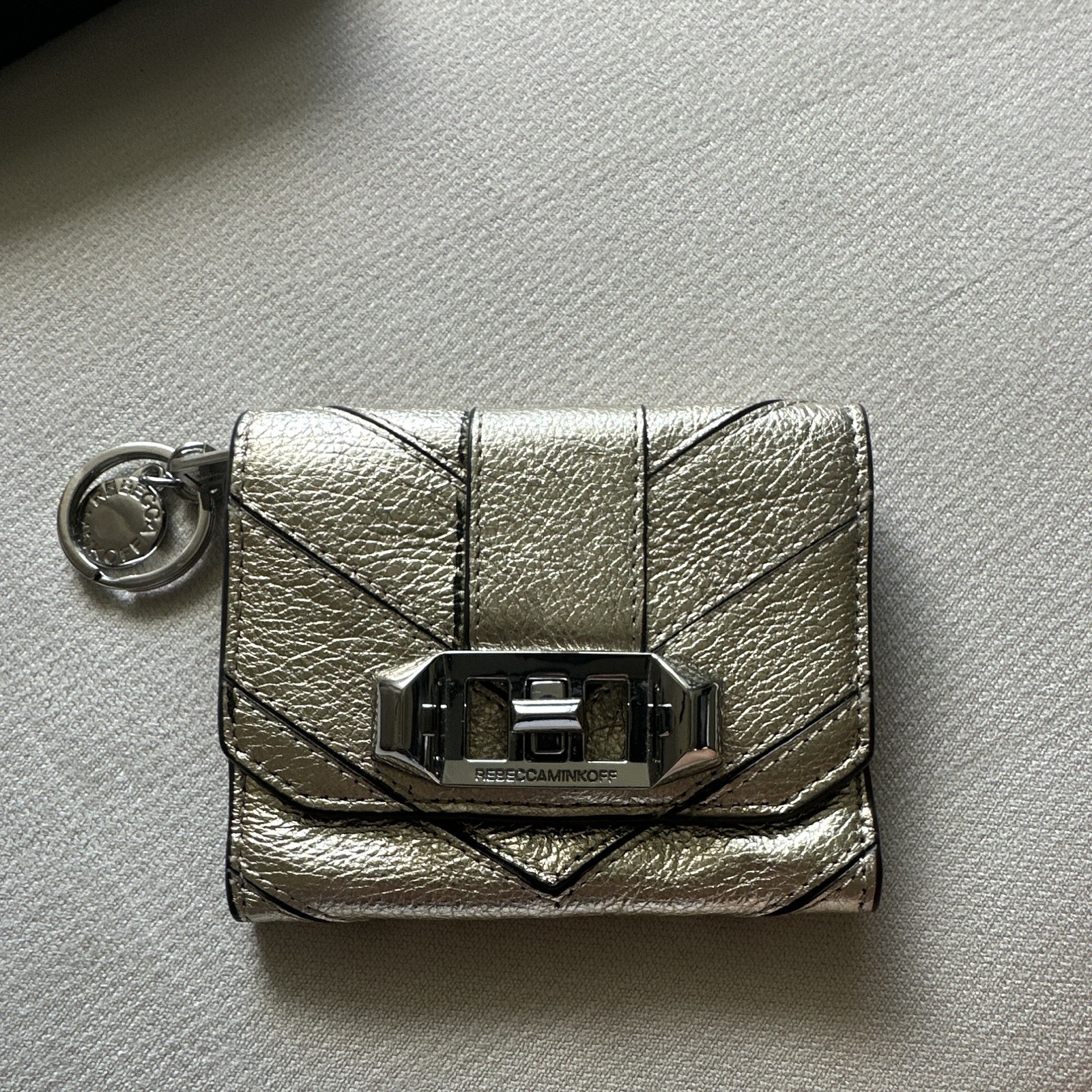 Rebecca Minkoff Quilted Gold Solid Pattern Women’s Wallet Accessory