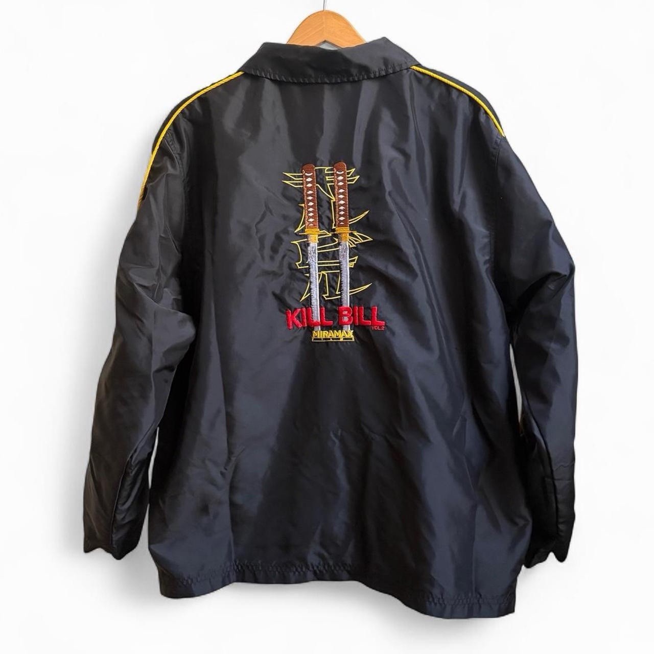 Vintage Kill Bill Volume 2 Movie Crew Promo Zip Up Yellow Striped Mens XL Jacket