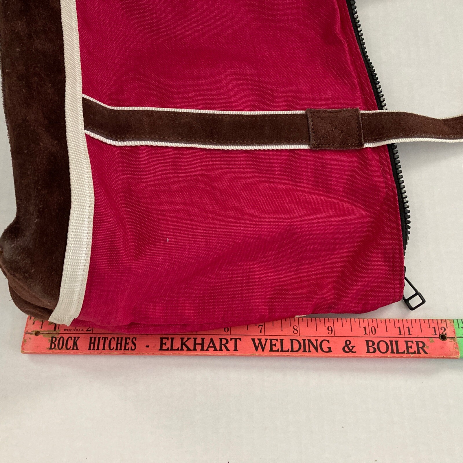 Master-Piece MSPC Tote Bag, Magenta Nylon & Brown Suede Leather, Made In Japan