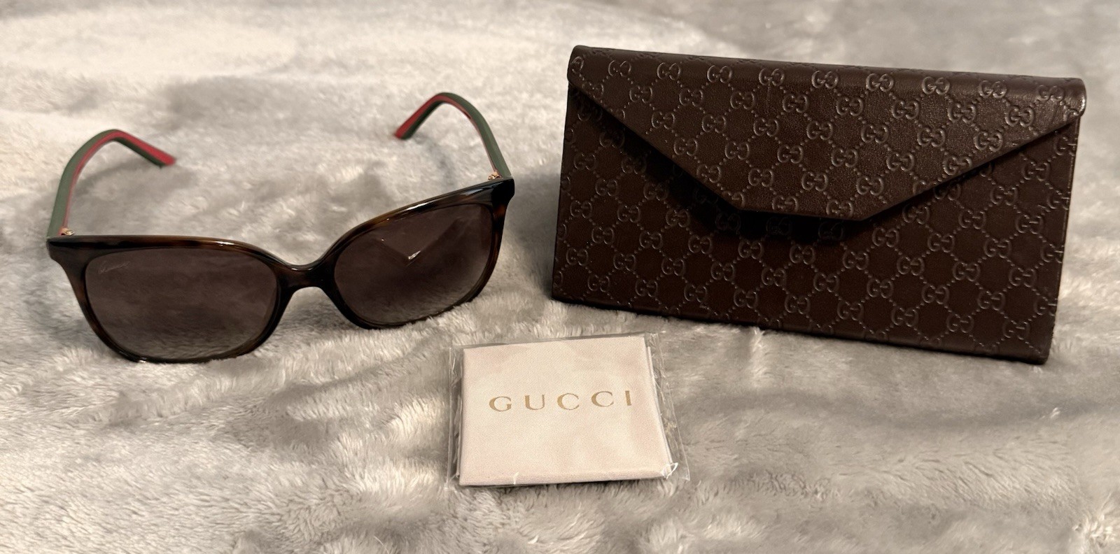 Gucci Sunglasses Womens GG 3665/F/S Tortoise Web Stripe Frames Case & Cloth⁠