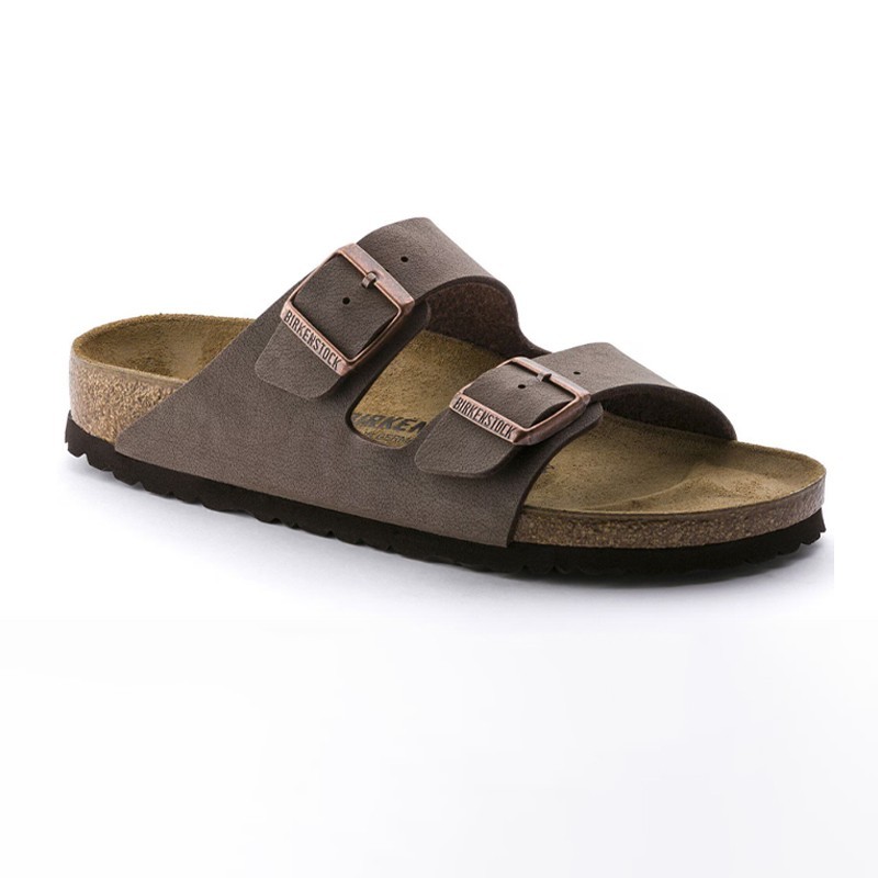 Birkenstock Arizona Birkibuc Leather Soft Footbed Unisex Clog Mocha Casual Shoes