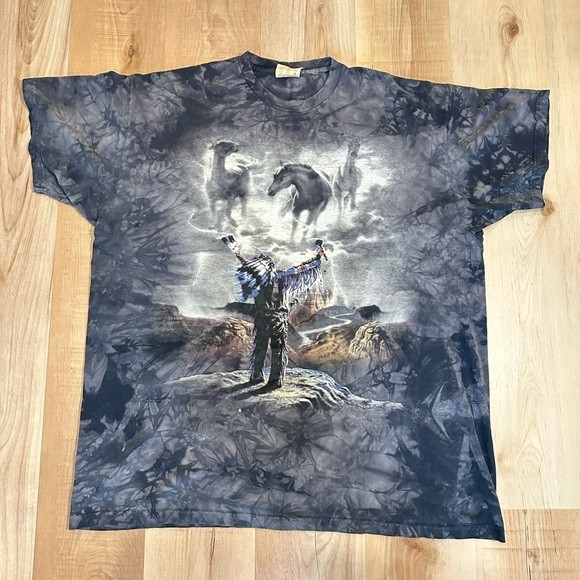Vintage 90″s The Mountain Horse Indian Graphic Tee Shirt XXXL