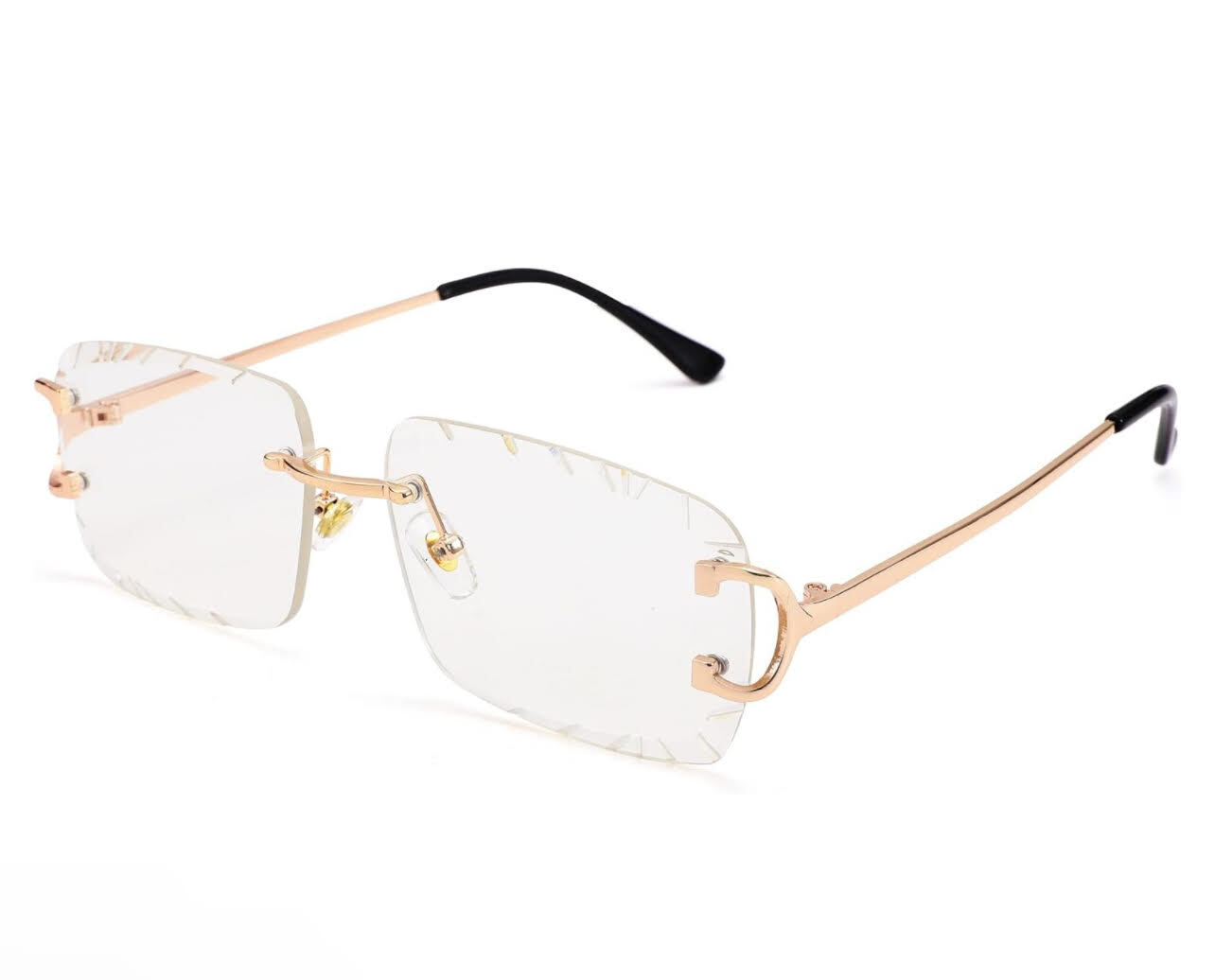 Sunglasses Framless Men Square Classic Retro Style Outdoor Hip Hop Migos Clear