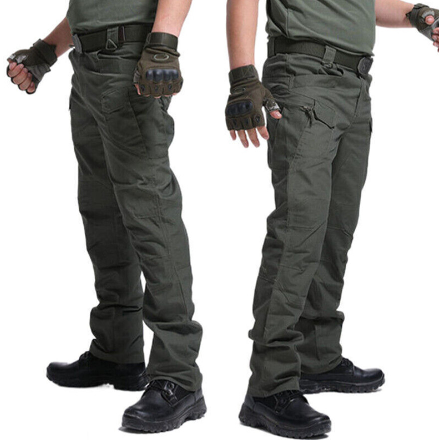 Men’s Work Cargo Pants Tactical Combat Pants Outdoor Hiking Waterproof Trousers