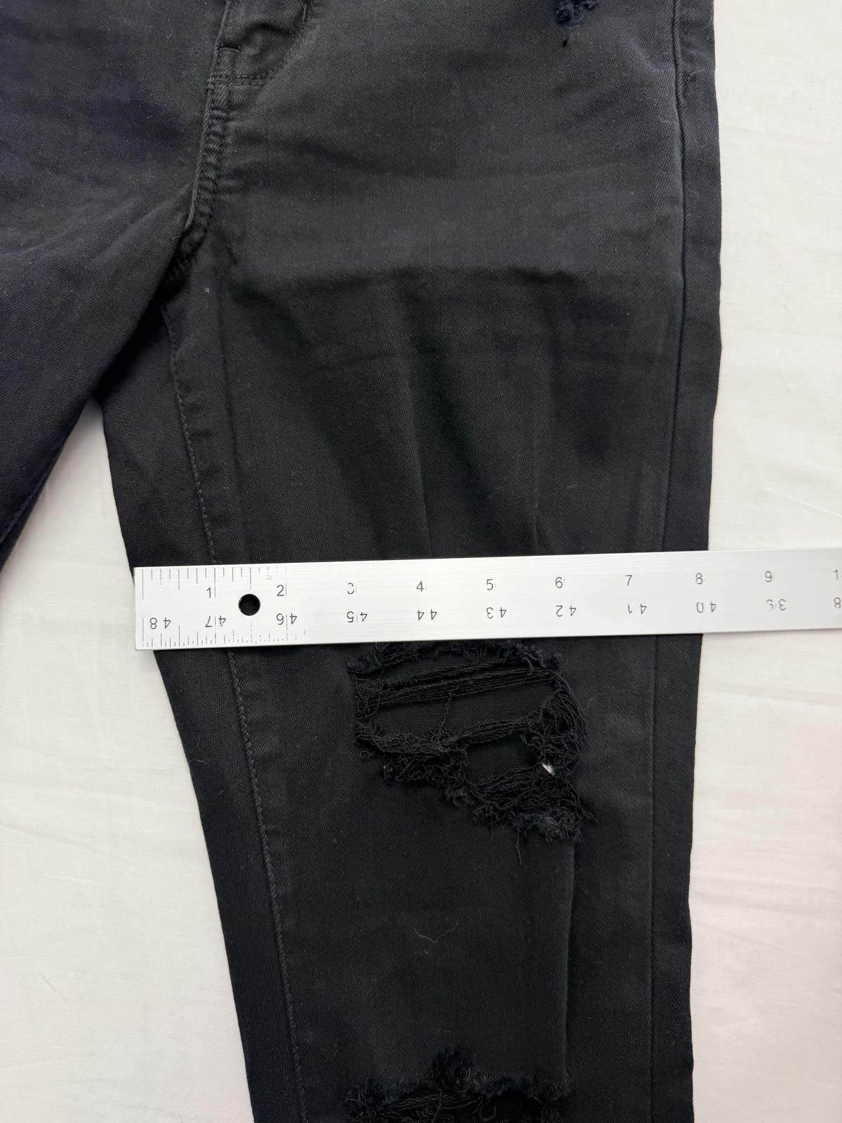 American Eagle Outfitters Jegging Jeans Womens 4 Black Hi-Rise Distressed 27×29