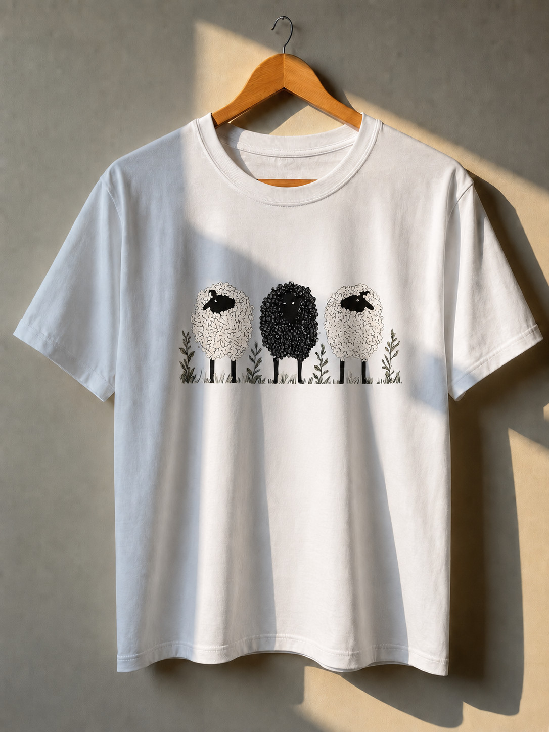 Cute Sheep Graphic T-Shirt Farm Animal Tee Unisex Cotton Shirt