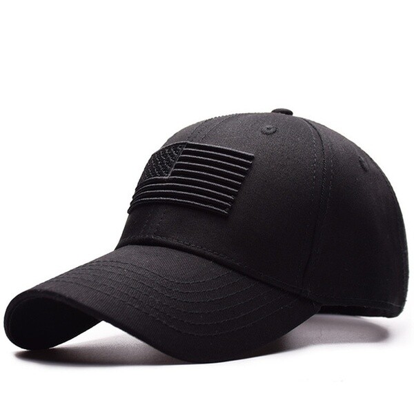Black American Flag Embroidered Low Profile Baseball Cap US Flag Hat Adjustable