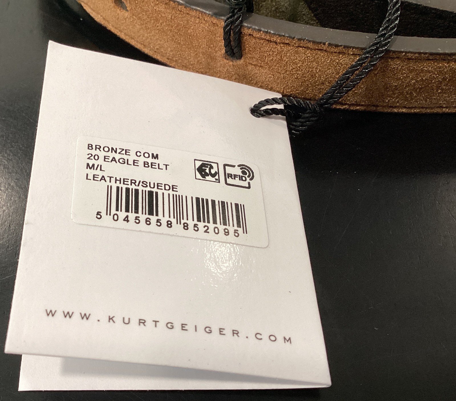 Kurt Geiger Rainbow Eagle Belt 41″ L x 0.75″ Wide Multicolor Suede Pin Buckle