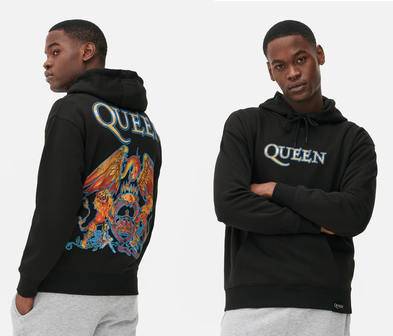 NWT Men’s QUEEN Official Merch Hoodie Premium Rock n Roll Sweatshirt Black