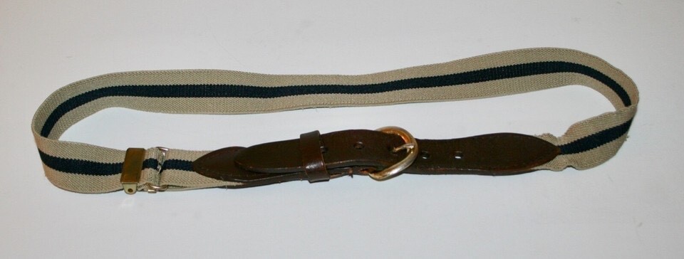School Uniform Kids Belt Khaki Beige Navy Blue Striped Adjustable 22in to 33in