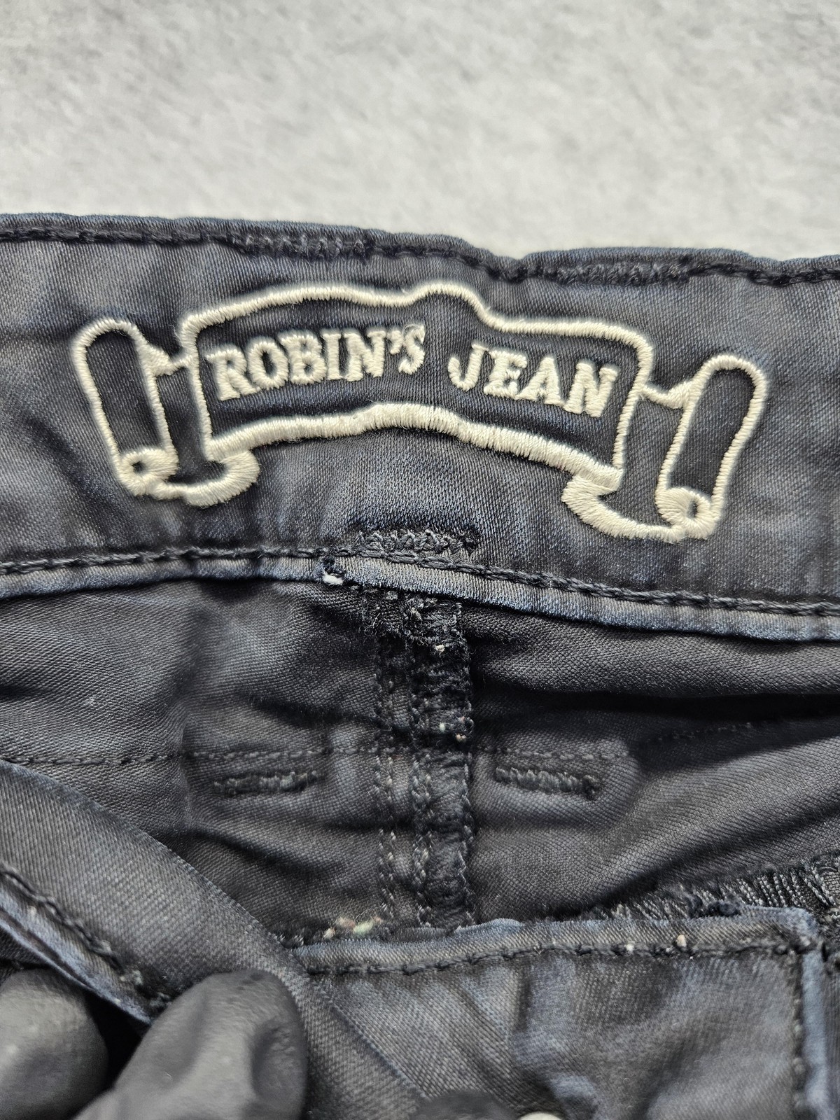 Robin’s Jean Pants Mens 40×30 Black Cargo Buckle Pockets USA Embroidered Wings