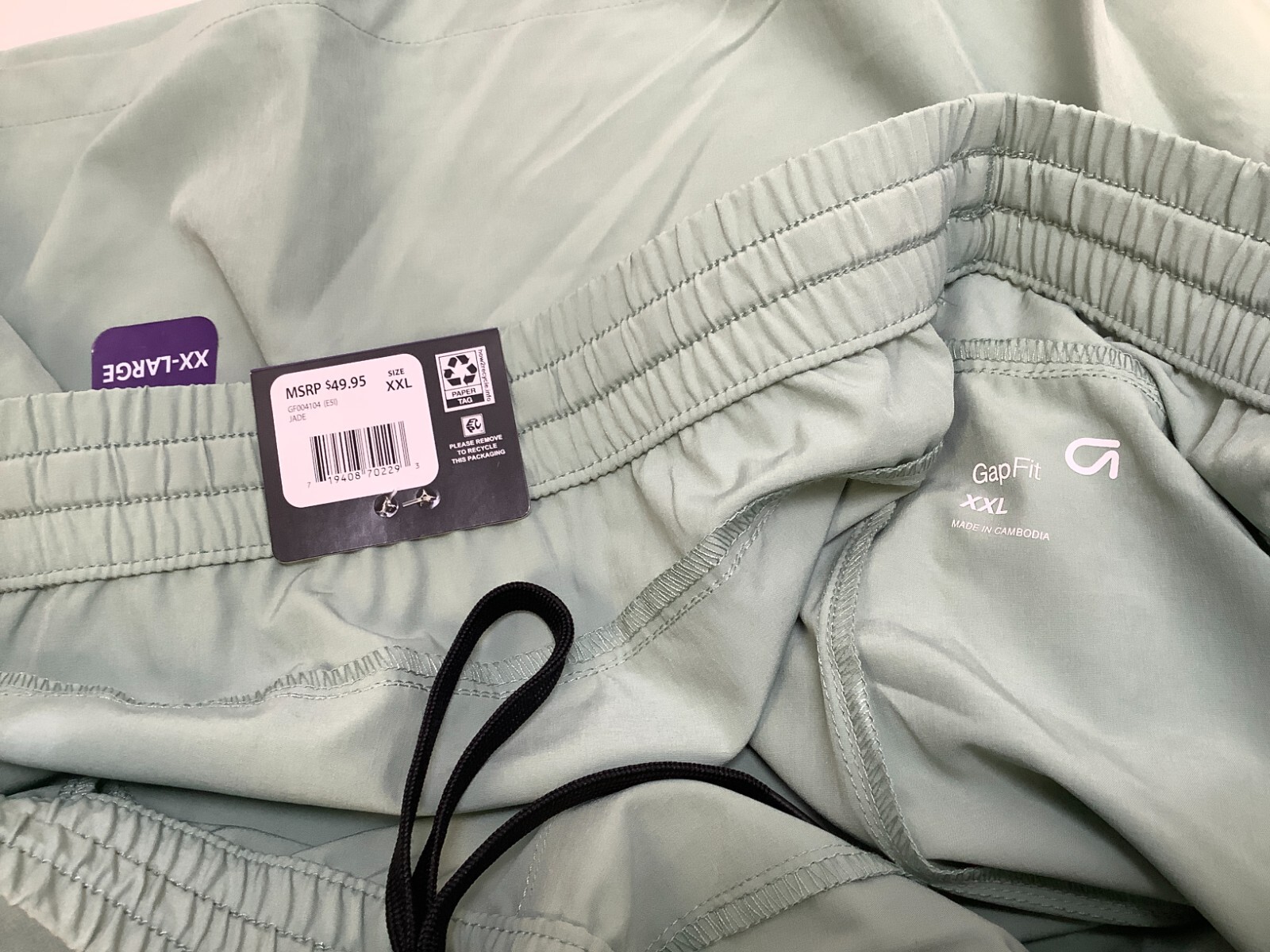 GapFit Men’s Movement Short, Size XXL, Jade, Stretch Woven, Quick Dry