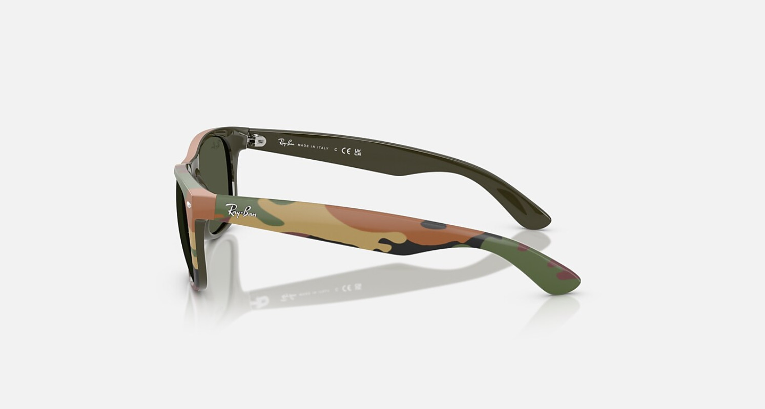 Ray-Ban New Wayfarer Green Camuflage/Green 55 mm Sunglasses RB2132 682331 55-18