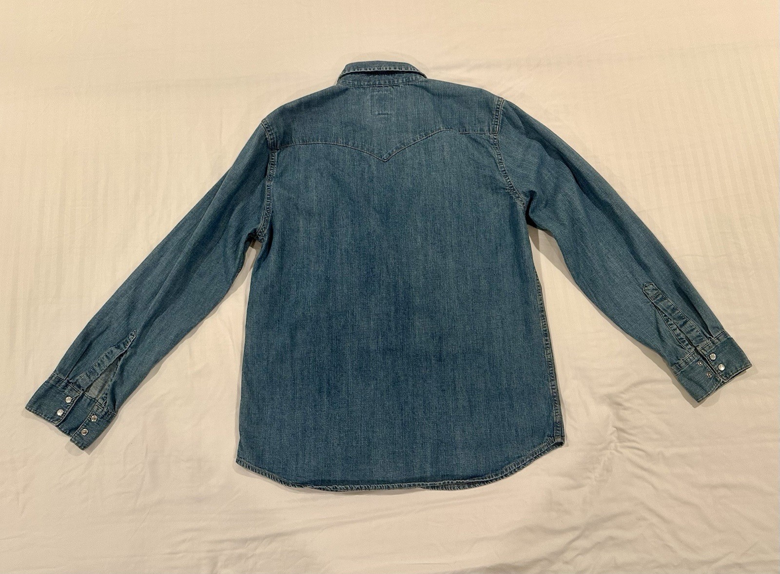Levi’s 3LYLW2262 Men’s Large Denim Western Shirt Pearl Snap 100% Cotton