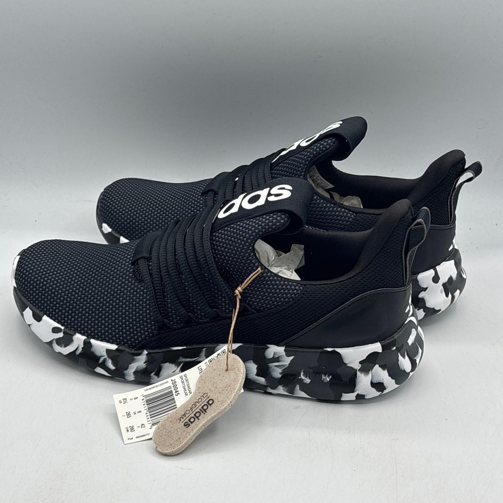 Adidas Lite Racer Adapt 7.0 Men 8.5 Black Camo Slip On Running Shoes JS0045