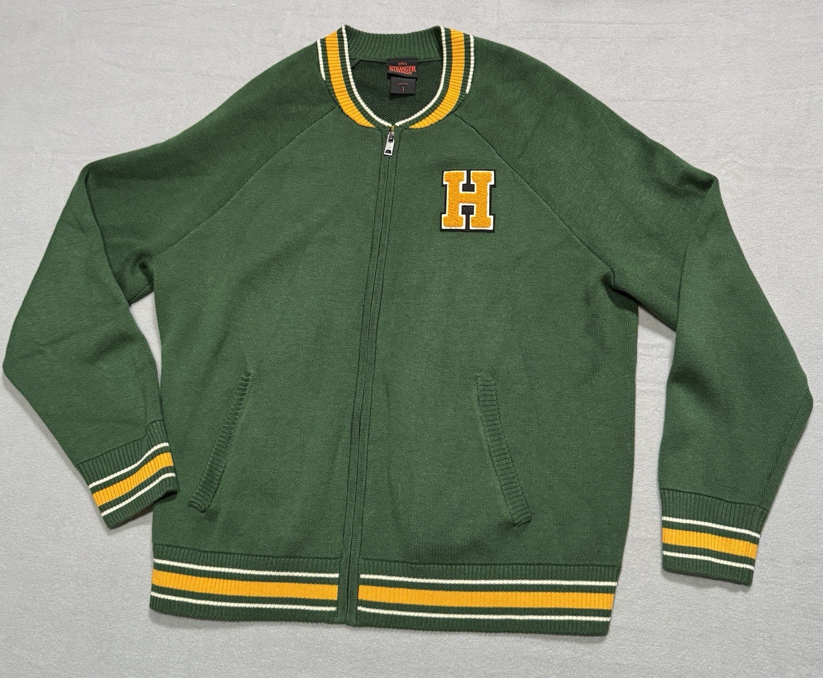 NEW Torrid Green Stranger Things Hawkins High Sweater Bomber Size 1