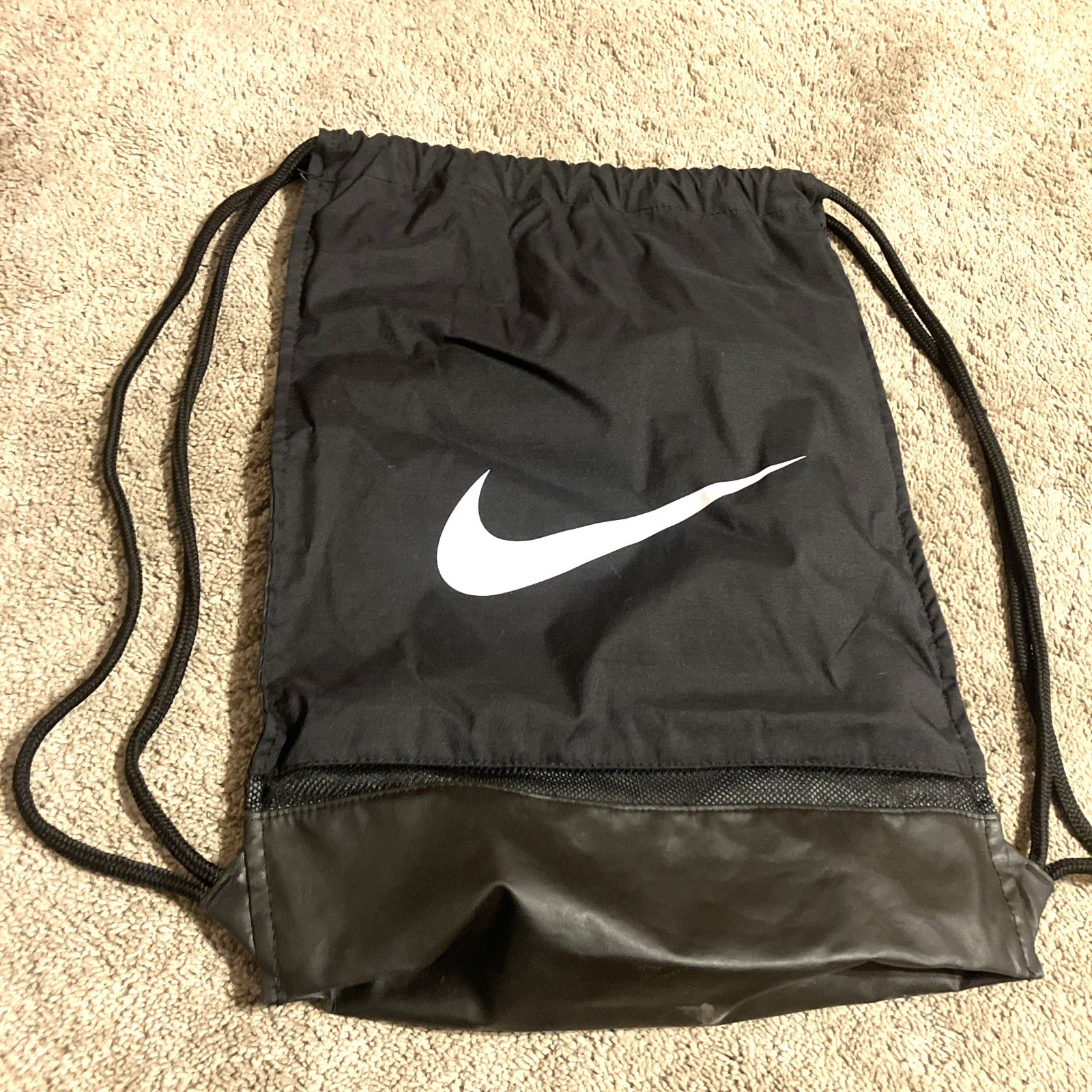 Nike Brasilia Training Black Gymsack Bag Inside Pocket Side Zipper | BA5338