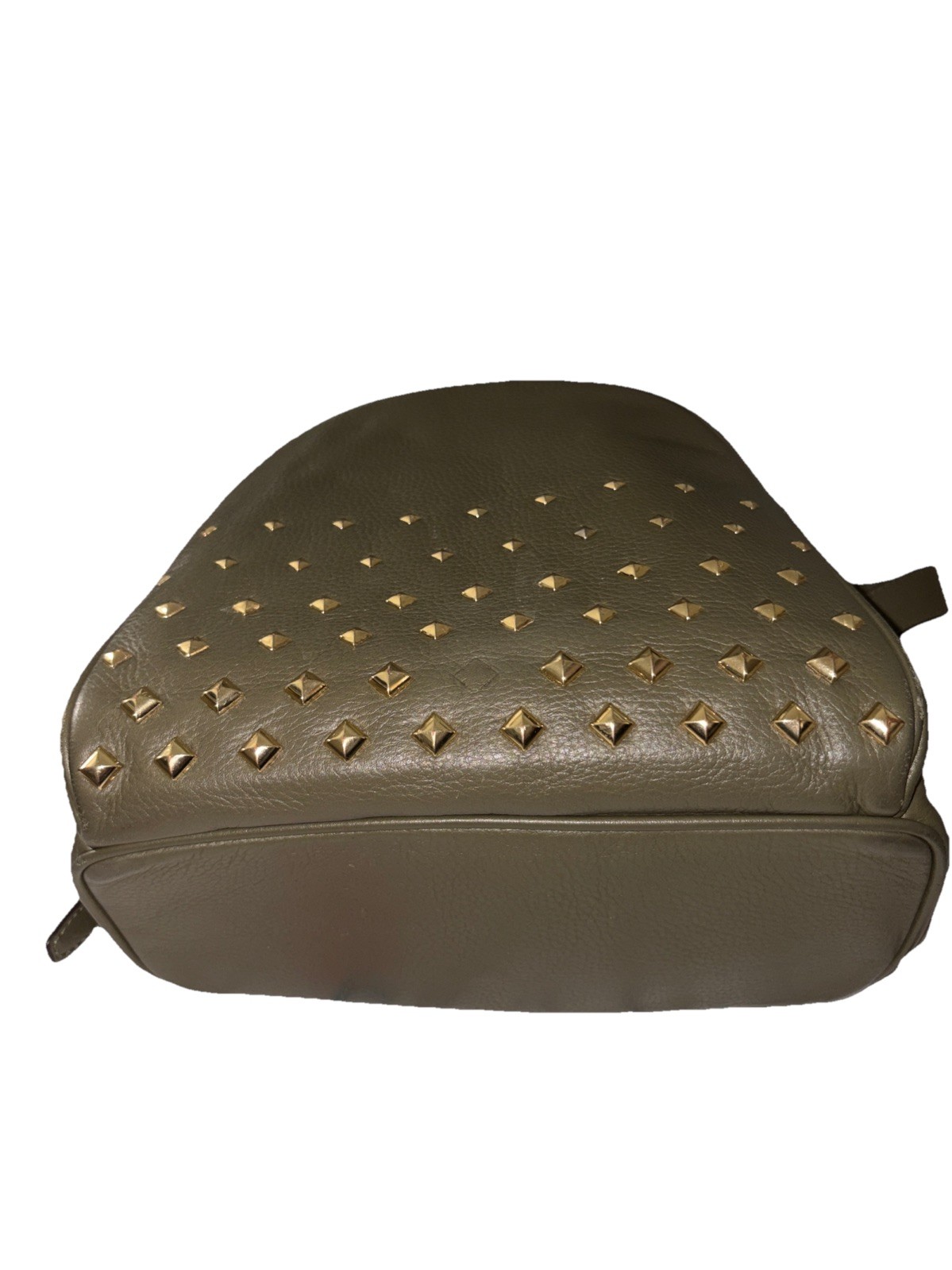 Michael Kors Erin Abbey Black Pebbled Leather Medium Studded Backpack Green