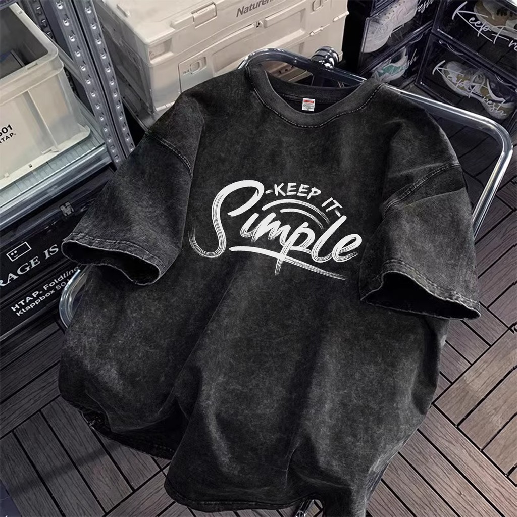 Vintage Letter Print T-Shirt 100% Cotton Oversized Streetwear Fashion Tee
