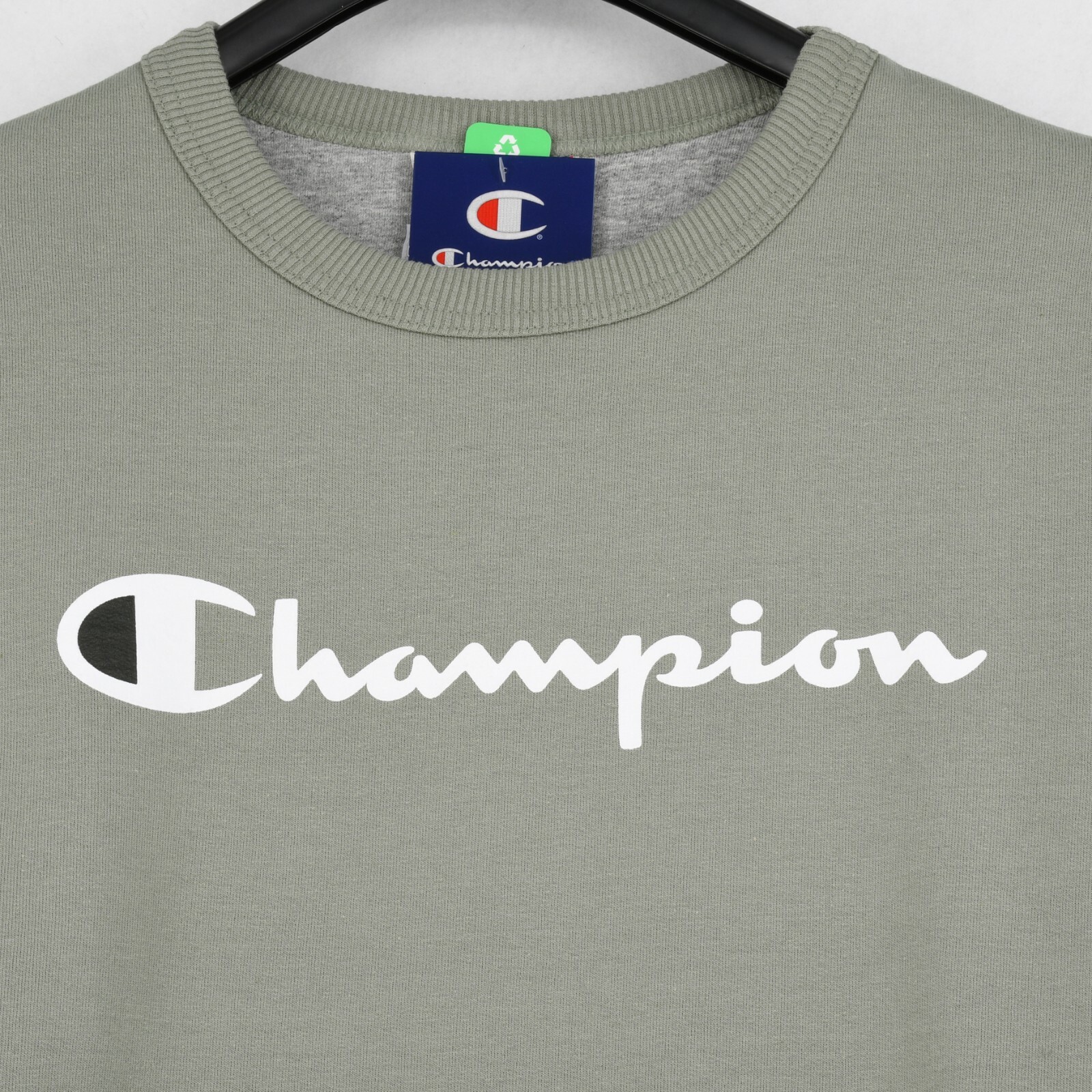 Champion Fleece Sweatshirt Mens Powerblend Script Logo Athletics Pullover Green