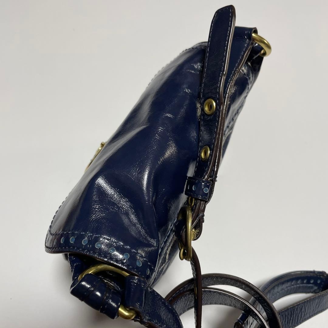 COACH Bleeker Legacy Flapbag Soho Signature Shoulder Bag Navy Denim