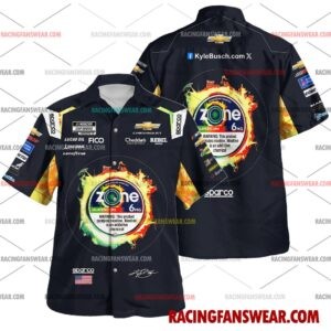 Kyle Busch Nascar Racing 2026 Uniform Apparel Hawaiian Polo Shirts