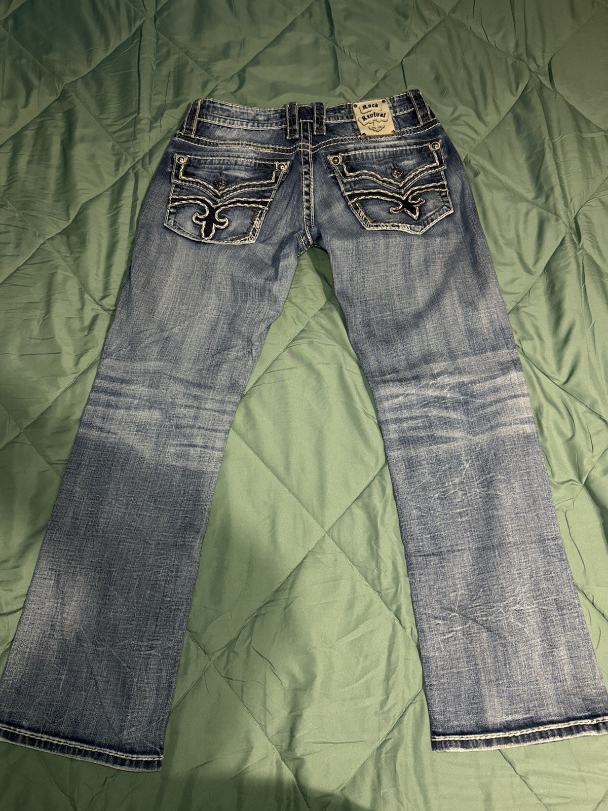 Rock Revival Men’s Straight Fit Denim Jeans 34