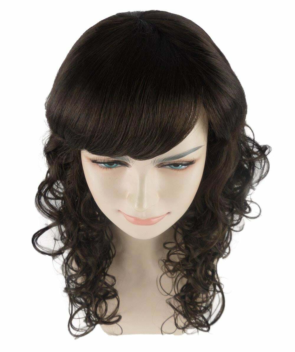 Women Long Curly Glamour Party Event Cosplay Bright black Wig HW-656 (Adult)