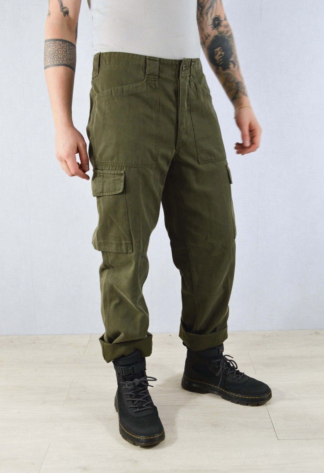 Austrian Fatigue Cargo Trousers Army Green – Various Sizes – 30 32 34 36 38 40