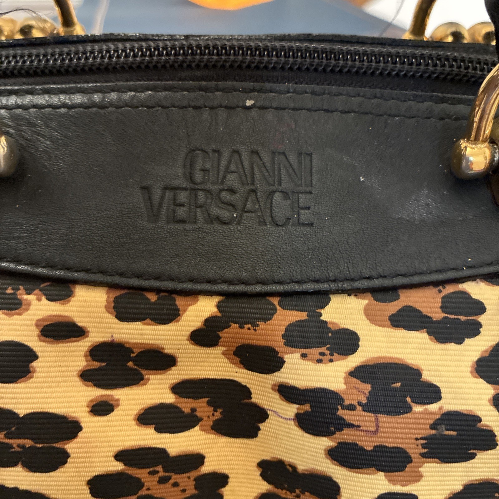Authentic Vintage Gianni Versace Yellow Baroque Leopard Print Speedy, Shades Lot
