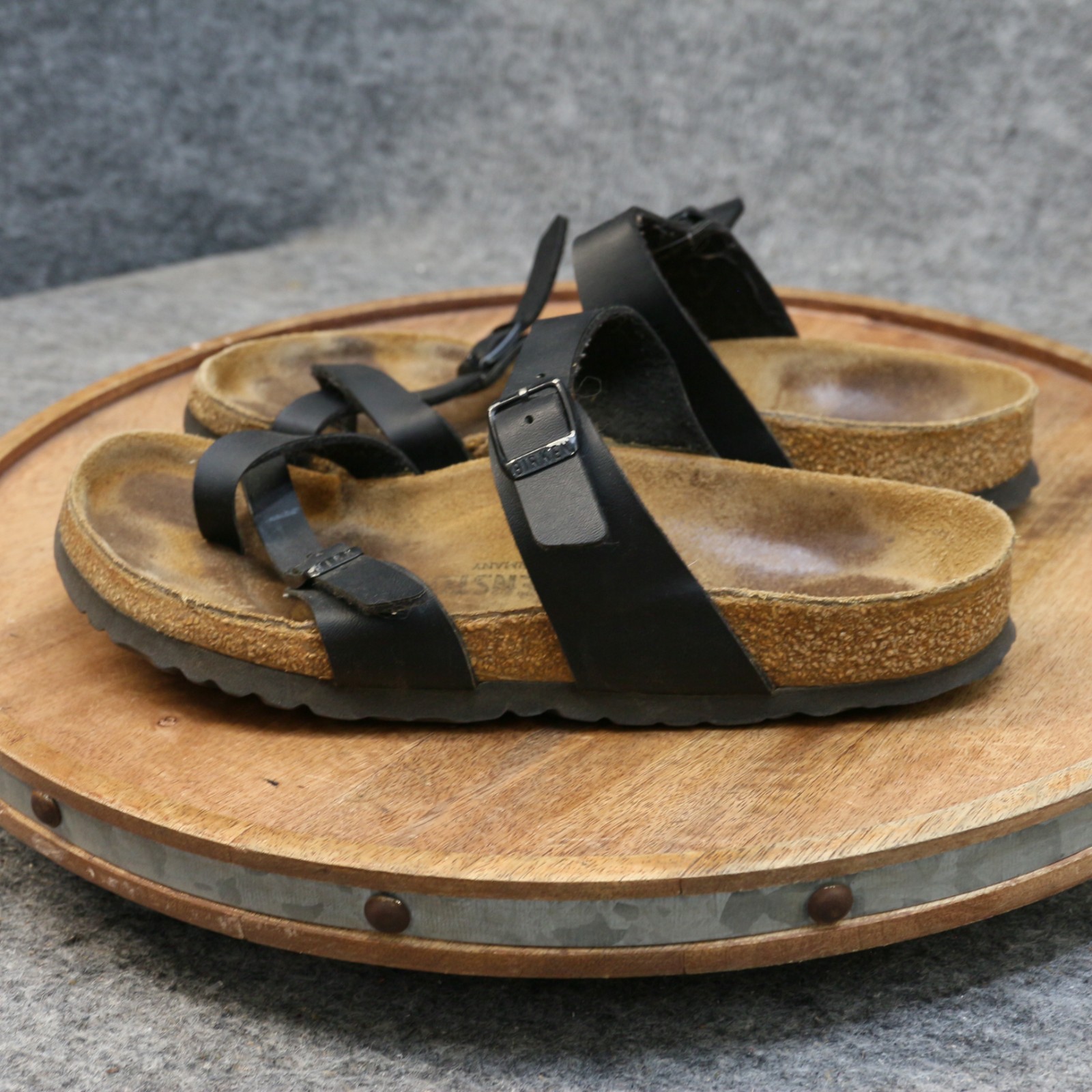 Birkenstock Mayari Black Birko-Flor Womens Size 38 US 7 Reg. Sandals Toe Loop