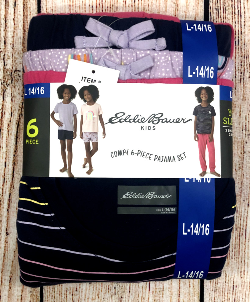 Eddie Bauer Kids L 14/16 Comfy 6-Piece Pajama Set