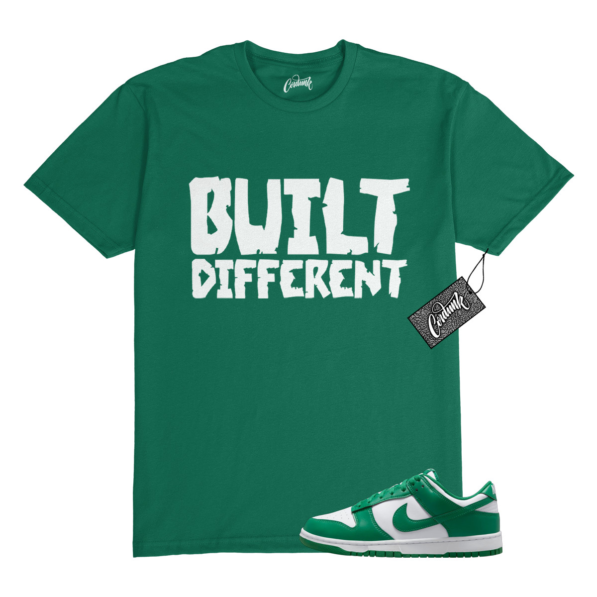 Dunk Malachite Green White Low T Shirt Match BUILT
