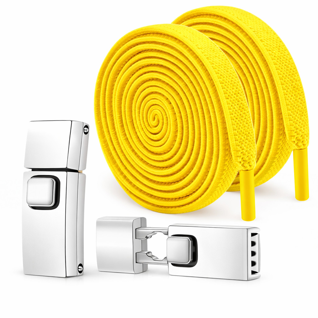 2pk No-Tie Premium Elastic easy lock Flat Shoe laces for Mens / Kids / Womens