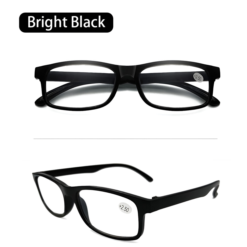 4 Pair Rectangular Spring Hinge Power Reading Reader Glasses For Mens Womens 1-3
