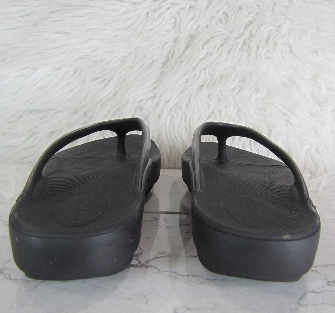 OOFOS Oolala Black Latte Flip Flop Thong Recovery Sandals Women’s Size 40 US 9